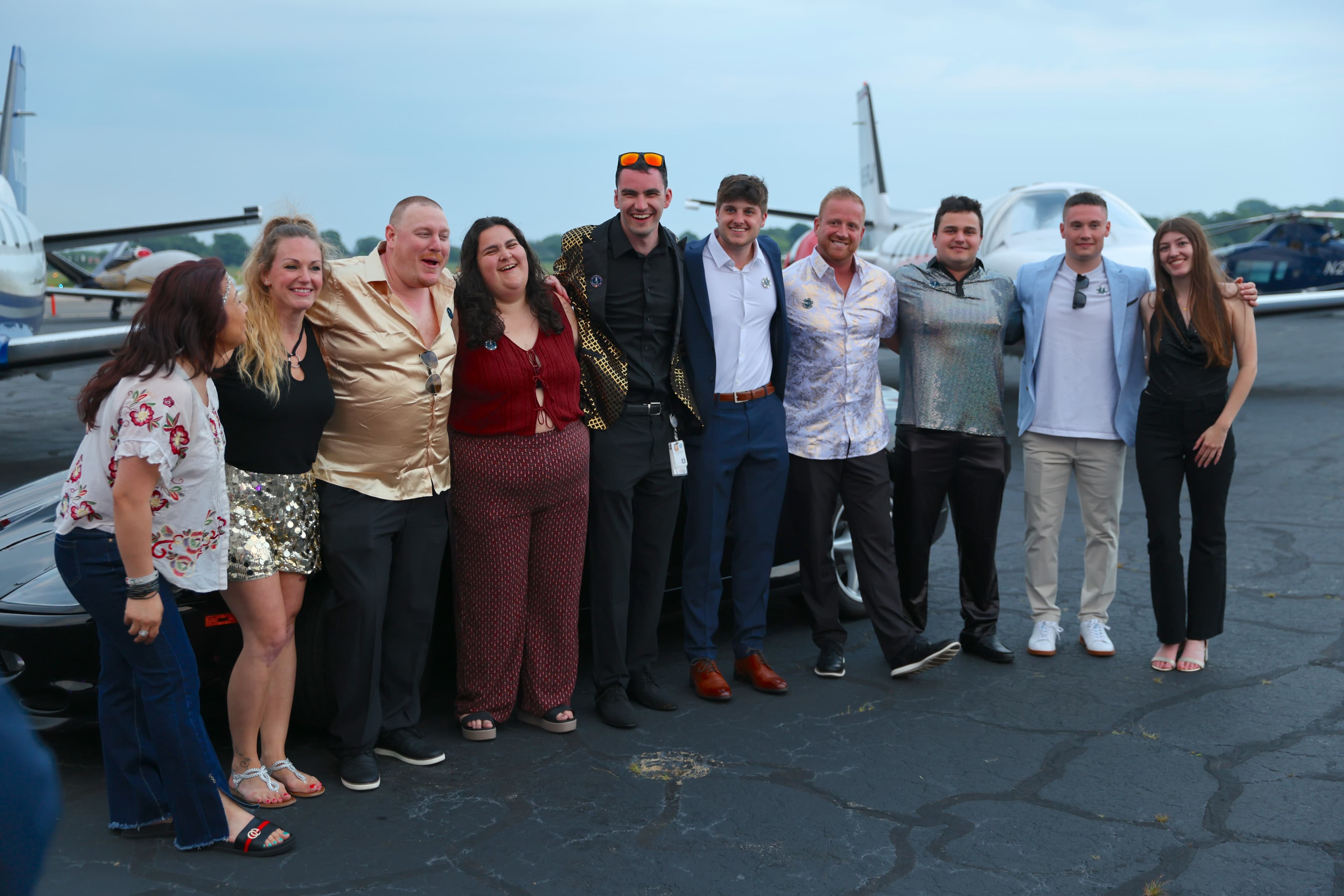 Members on the tarmac