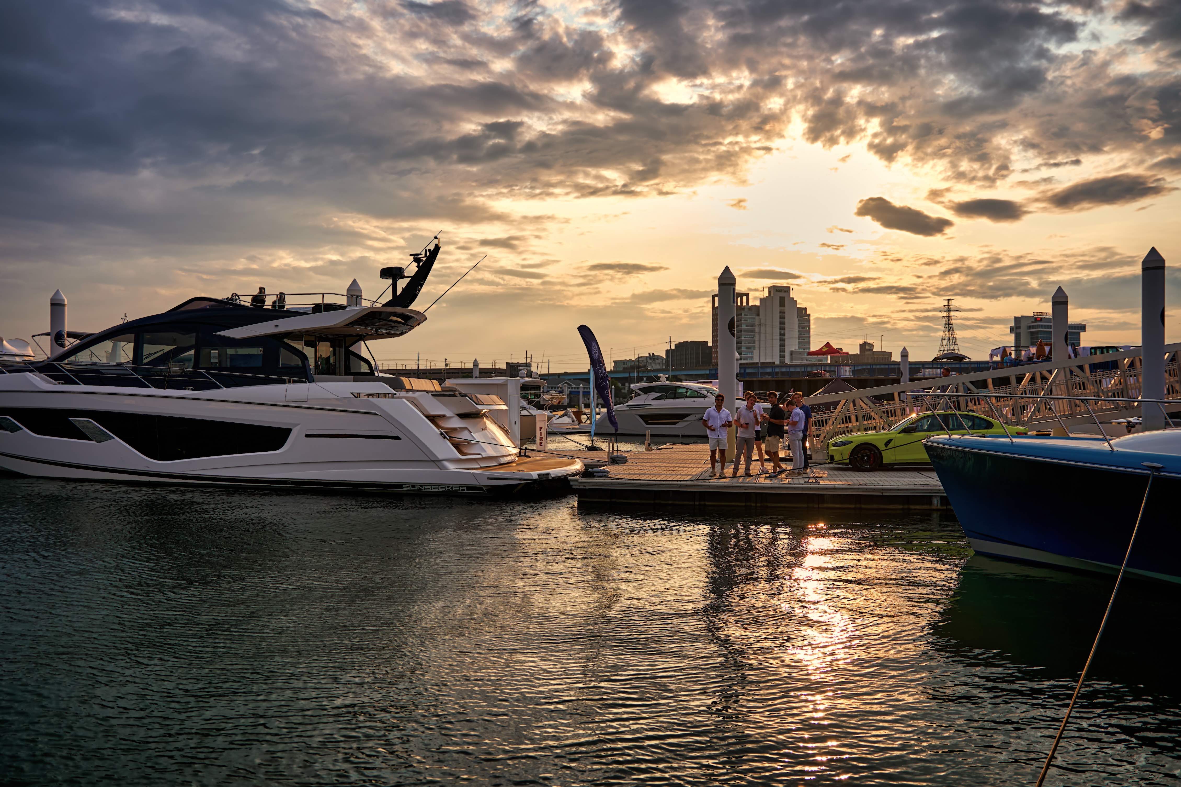 Yacht marina sunset